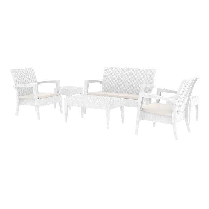 Siesta 6 Piece Miami (Tequila) Lounge Sofa Set (Available in White, Chocolate & Anthracite)