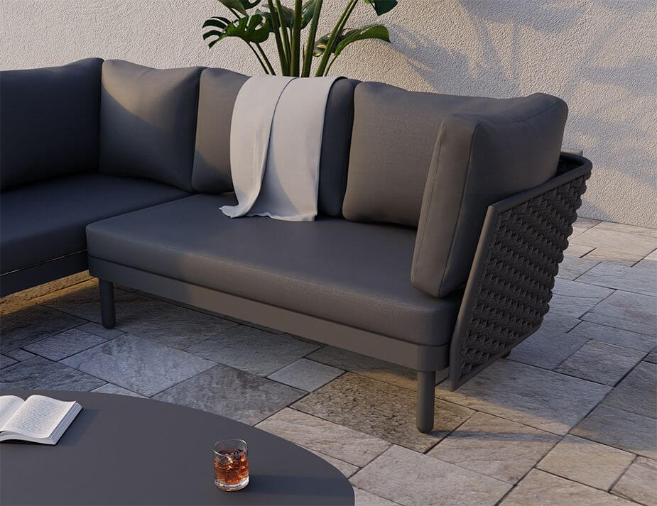Siano Modular Right Arm 2 Seater - Outdoor (Available in White & Charcoal)