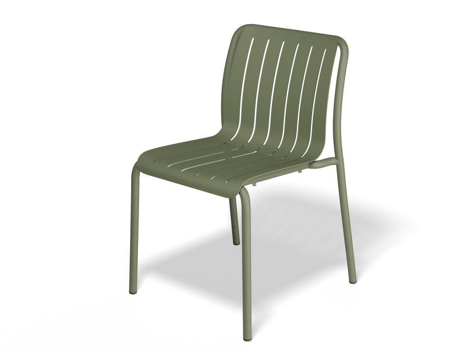 Level Roku Outdoor Dining Chair - No Cushion (Avail in Eucalyptus Green, White & Charcoal)