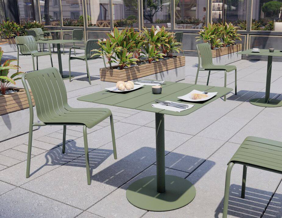 Roku Outdoor Dining Chair - No Cushion (Avail in Eucalyptus Green, White & Charcoal)