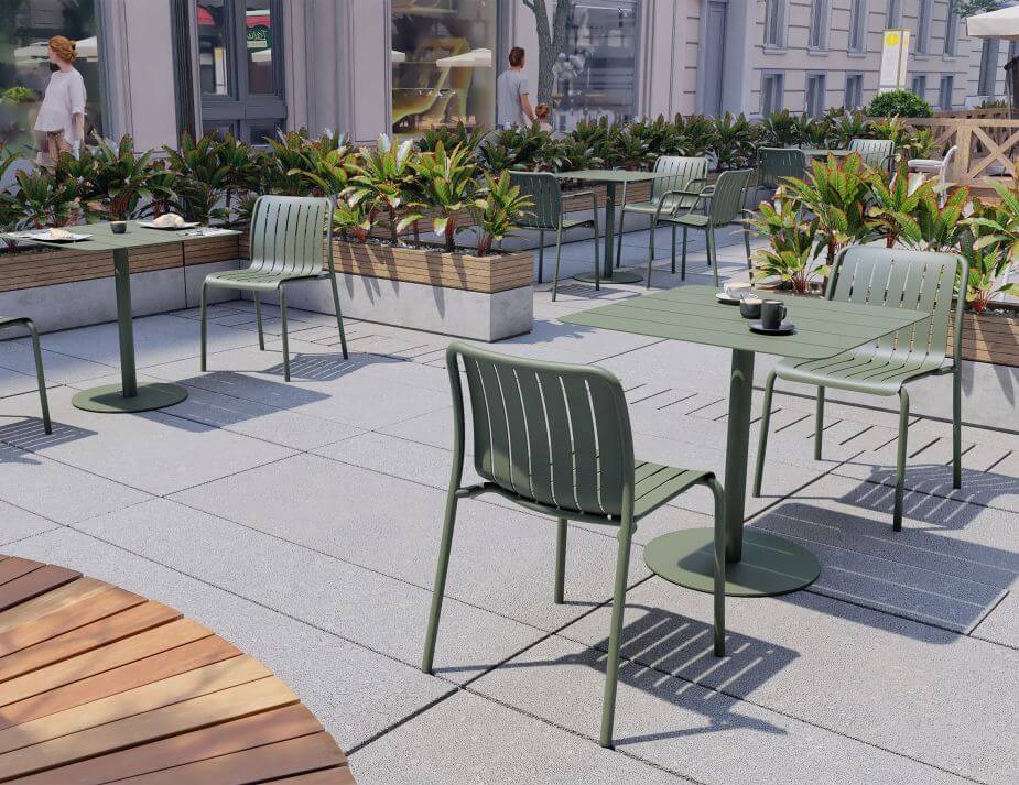 Roku Outdoor Dining Chair - No Cushion (Avail in Eucalyptus Green, White & Charcoal)