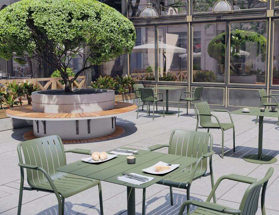 Roku Outdoor Armchair - No Cushion (Avail in Eucalyptus Green, White & Charcoal)