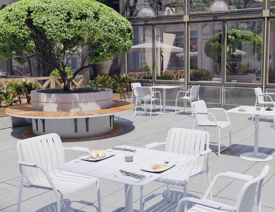 Roku Outdoor Armchair - No Cushion (Avail in Eucalyptus Green, White & Charcoal)