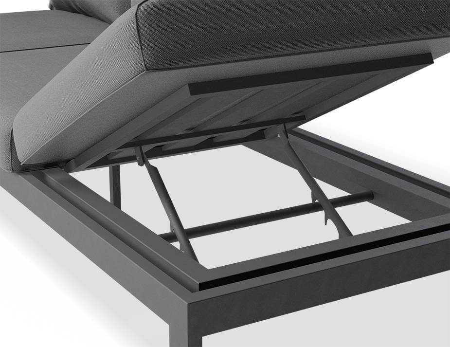 Fino Config D: Outdoor Modular Sofa (Avail in Matt Charcoal & Matt White Frame)