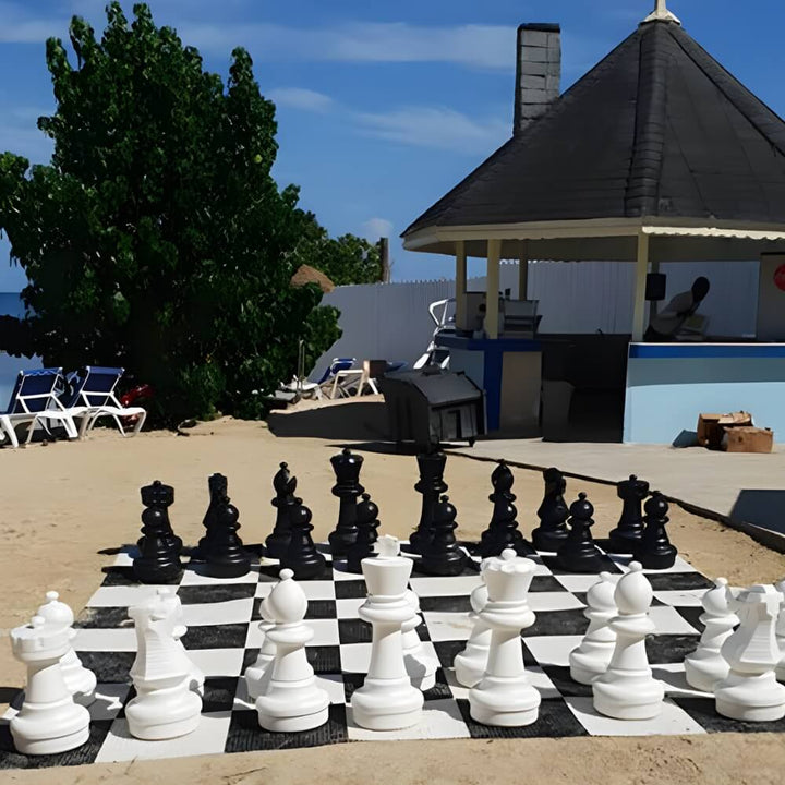 Giant Size Plastic Outdoor Chess Game Set w/Plastic 3m Mat