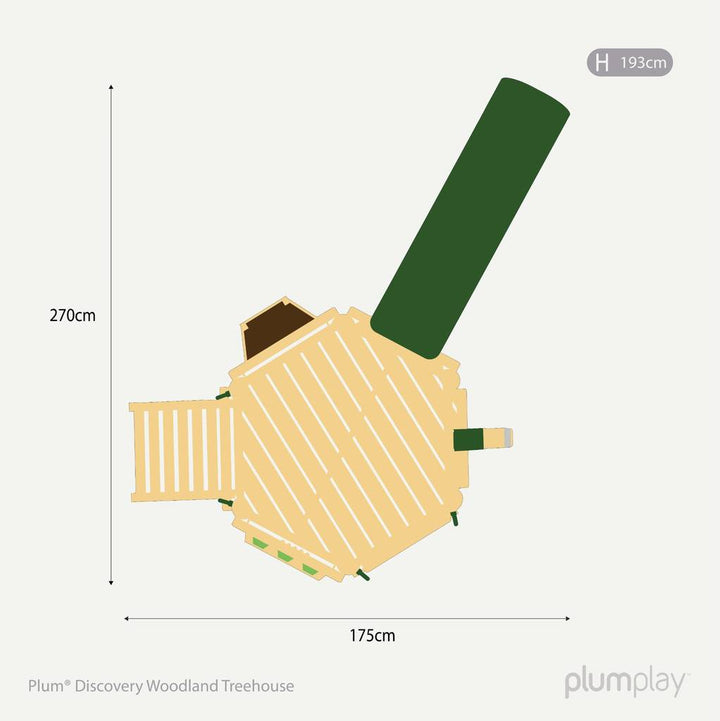 Plum Woodland Treehouse with Slide