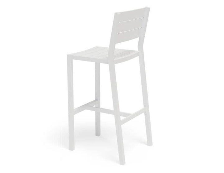 Halki Stool With Backrest - White