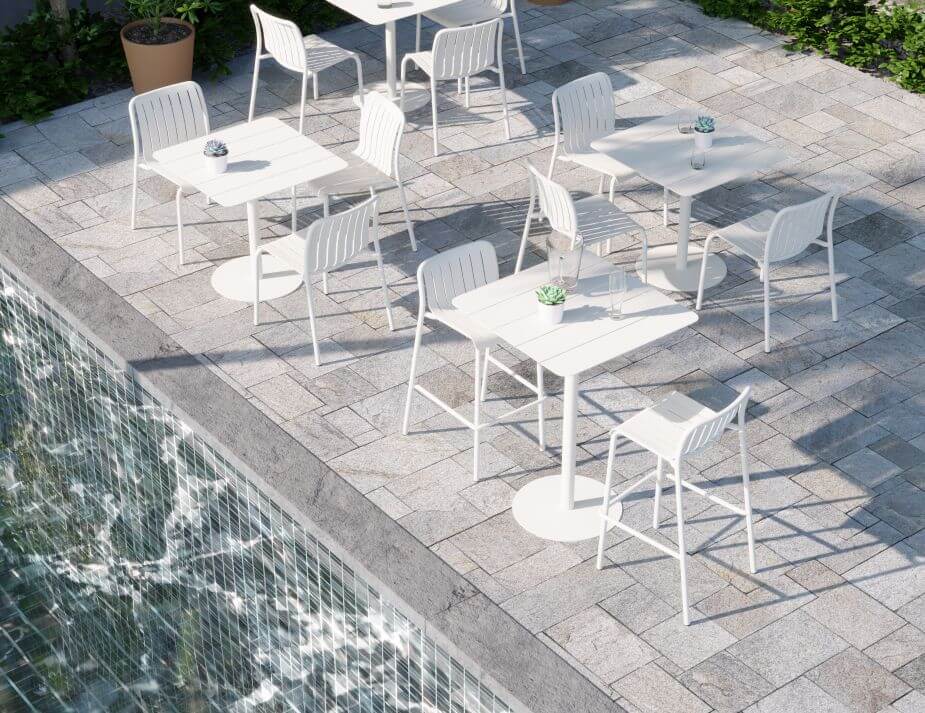 Roku Outdoor Dining Chair - No Cushion (Avail in Eucalyptus Green, White & Charcoal)