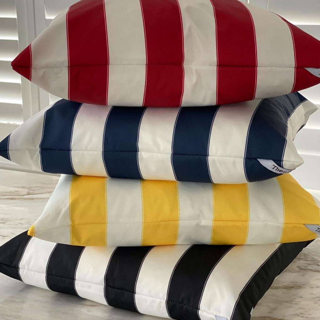 Capri Navy and White Stripe Cushion Cover