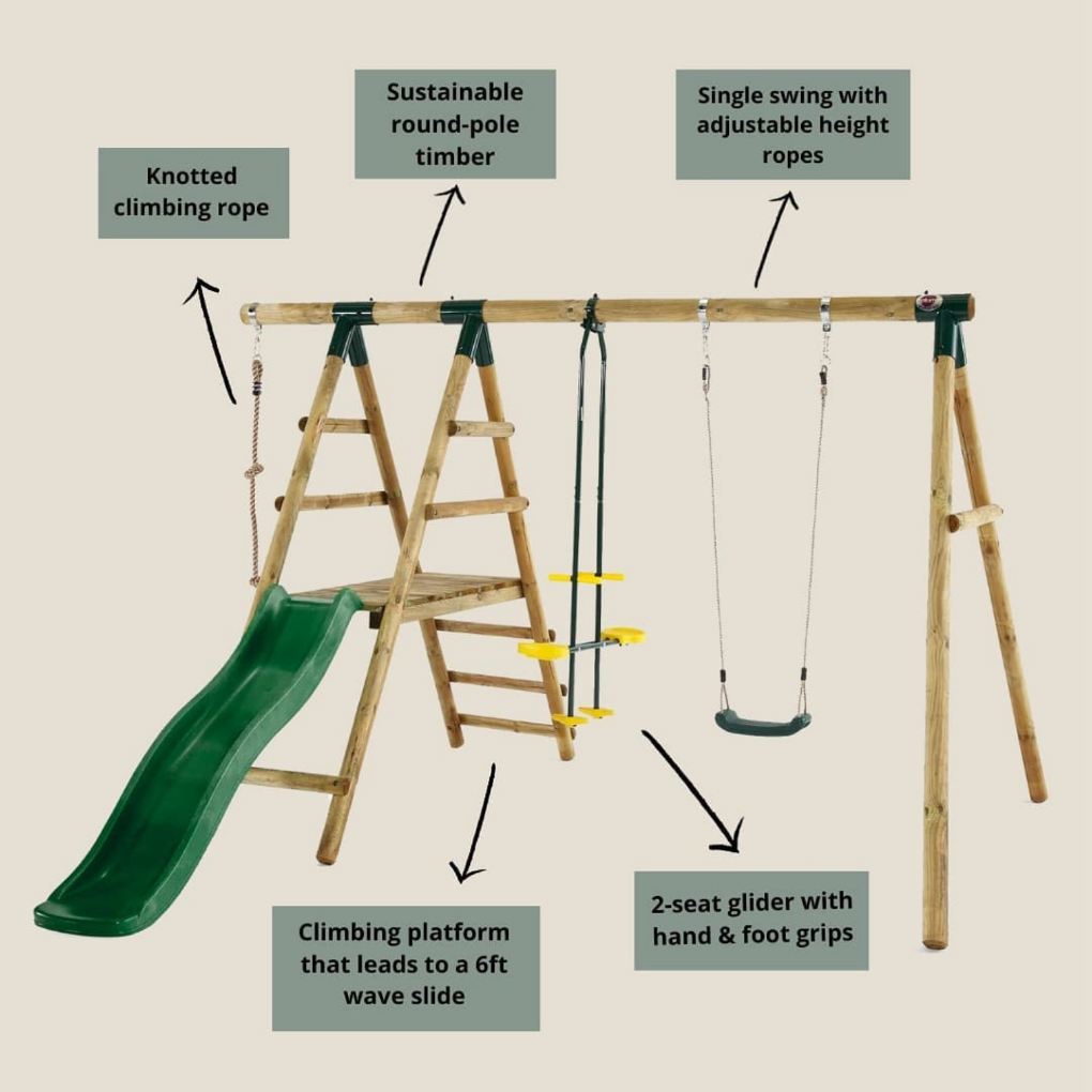 Plum Meerkat Play Set - Swing, Climb & Slide