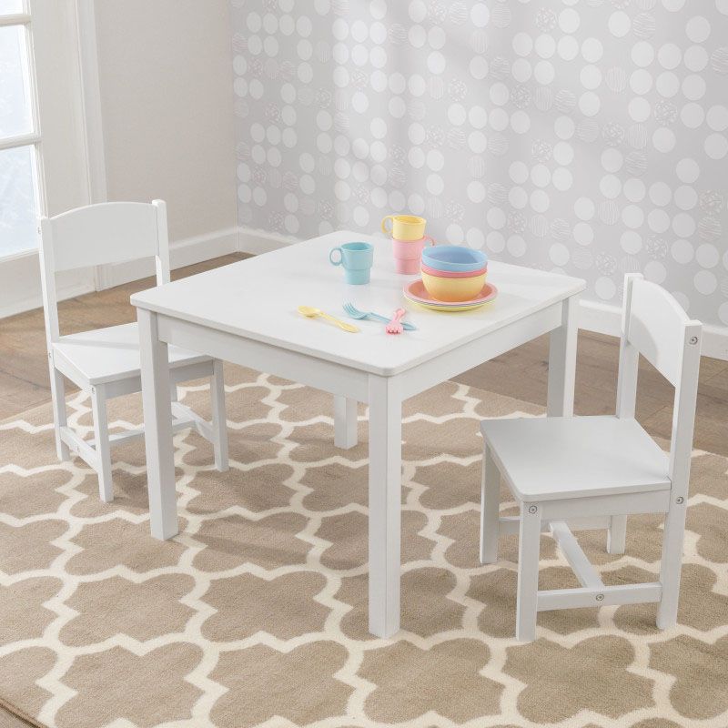 Aspen Kids Table & 2 Chair Set - White