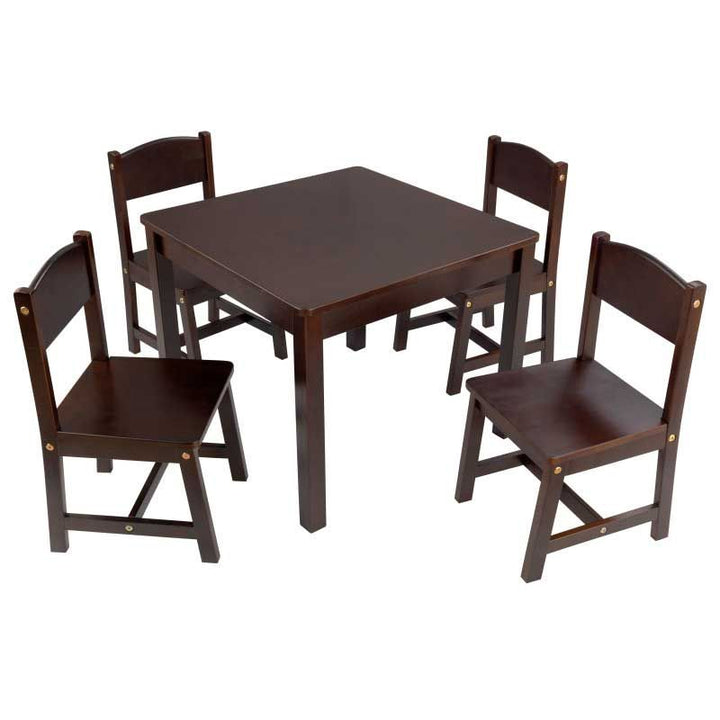 Farmhouse Kids Table & 4 Chairs - Espresso