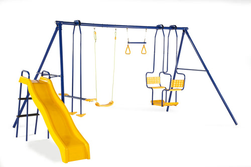 Plum 5-Unit Metal Swing With Slide