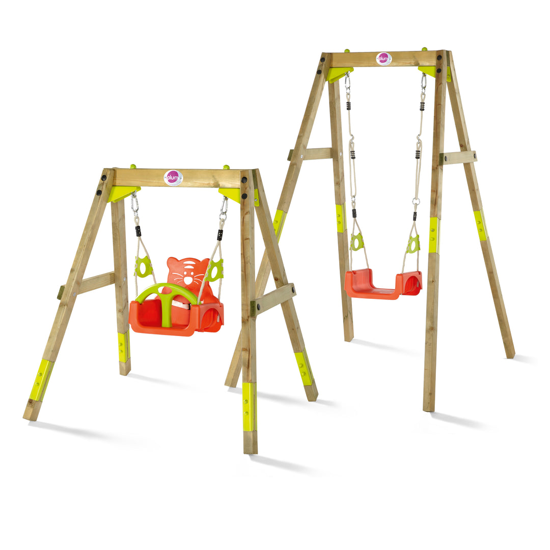 Plum Growing Wooden Swing Set - The  Best Backyard