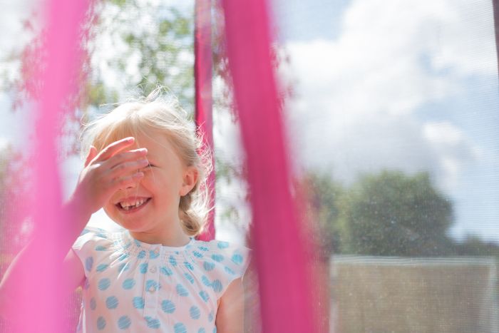 Plum 4.5ft Junior Trampoline With Enclosure Net - Pink