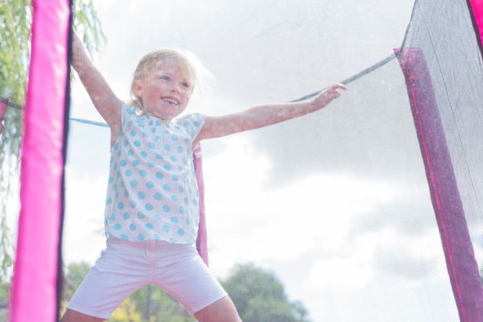Plum 4.5ft Junior Trampoline With Enclosure Net - Pink