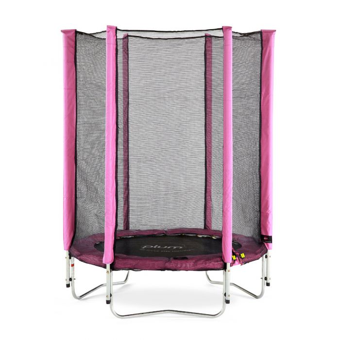 Plum 4.5ft Junior Trampoline With Enclosure Net - Pink