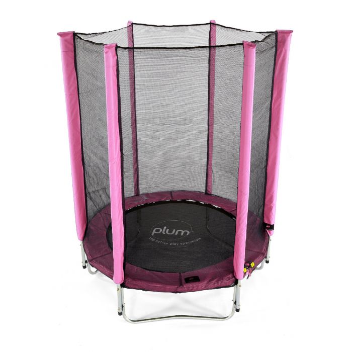 Plum 4.5ft Junior Trampoline With Enclosure Net - Pink