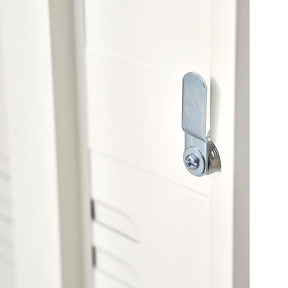 ArtissIn Metal Locker Cabinet Cupboard Bedside Table White