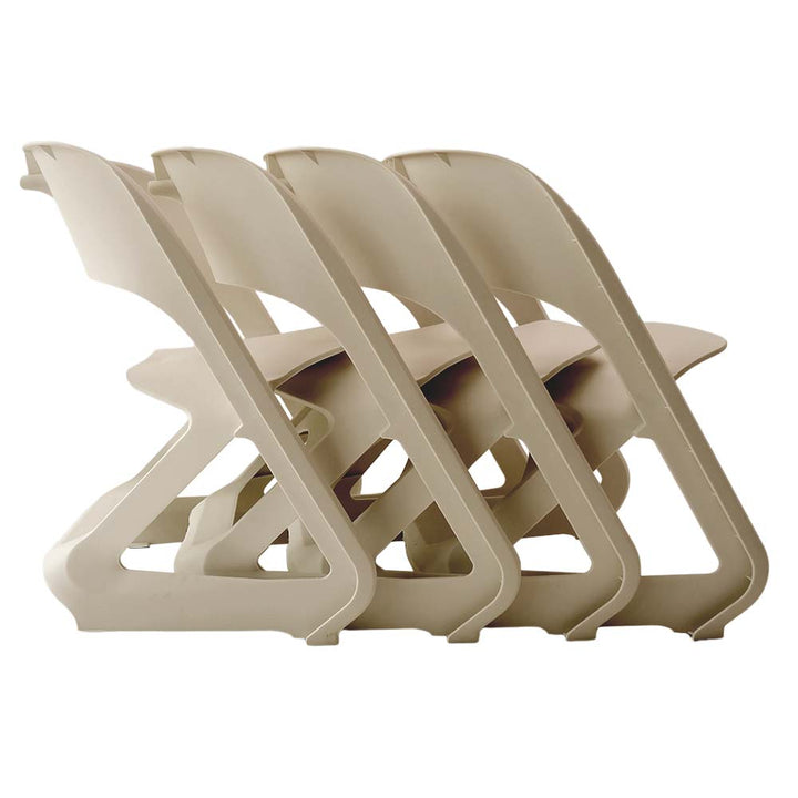 Nordic Stackable Lounge Chairs Set of 4 Beige