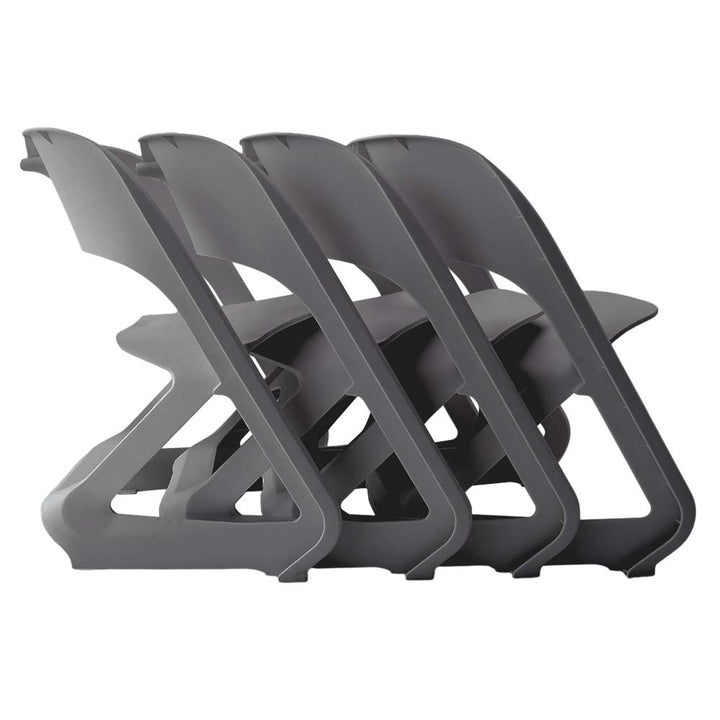 Nordic Stackable Lounge Chairs Set of 4 Grey