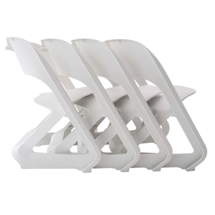 Nordic Stackable Lounge Chairs  Set of 4 White
