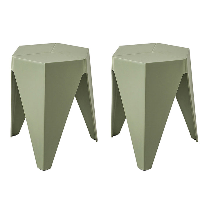 Nordic Puzzle Stacking Stools Set of 2 Green