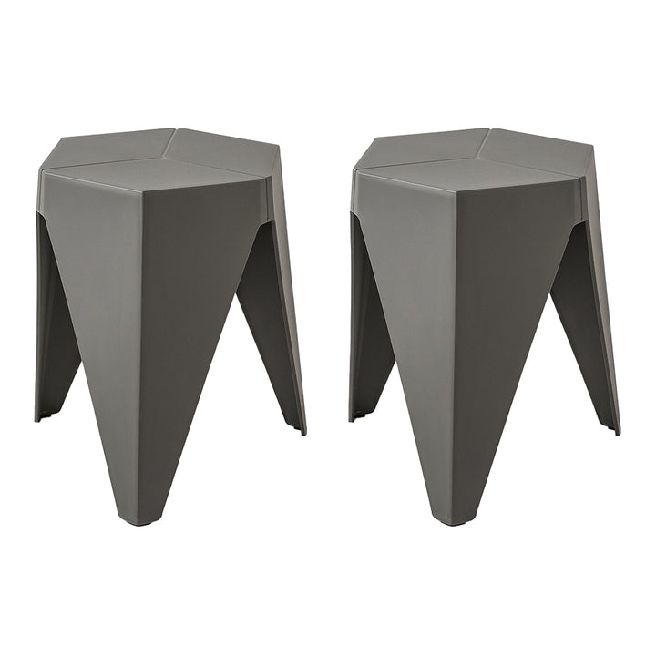 Nordic Puzzle Stacking Stools Set of 2 Grey