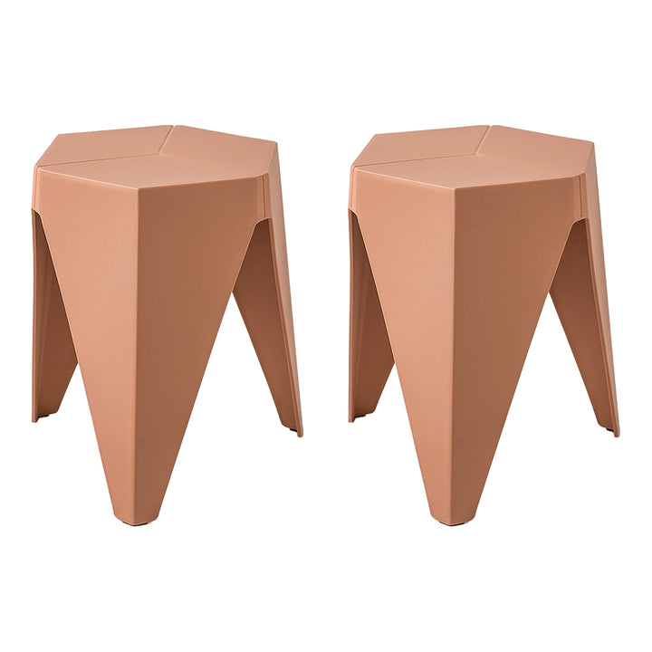 Nordic Puzzle Stacking Stools Set of 2 Pink