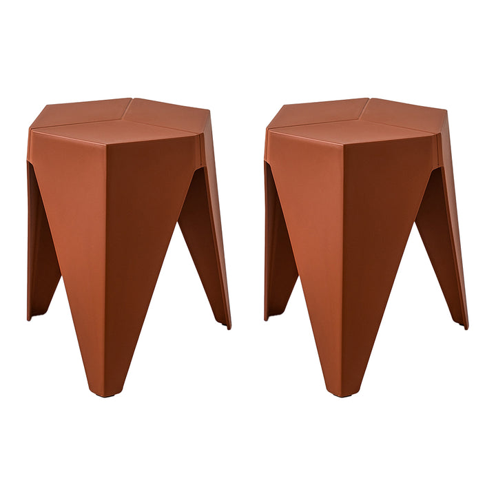 Nordic Puzzle Stacking Stools Set of 2 Red
