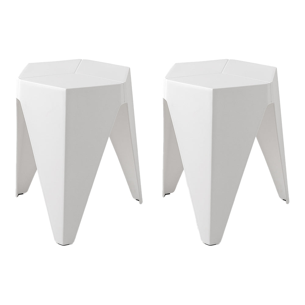 Nordic Puzzle Stacking Stools Set of 2 White