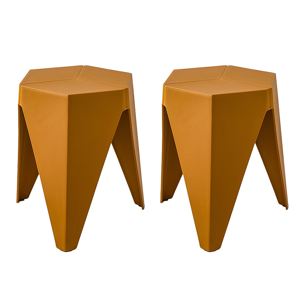 Nordic Puzzle Stacking Stools Set of 2 Yellow