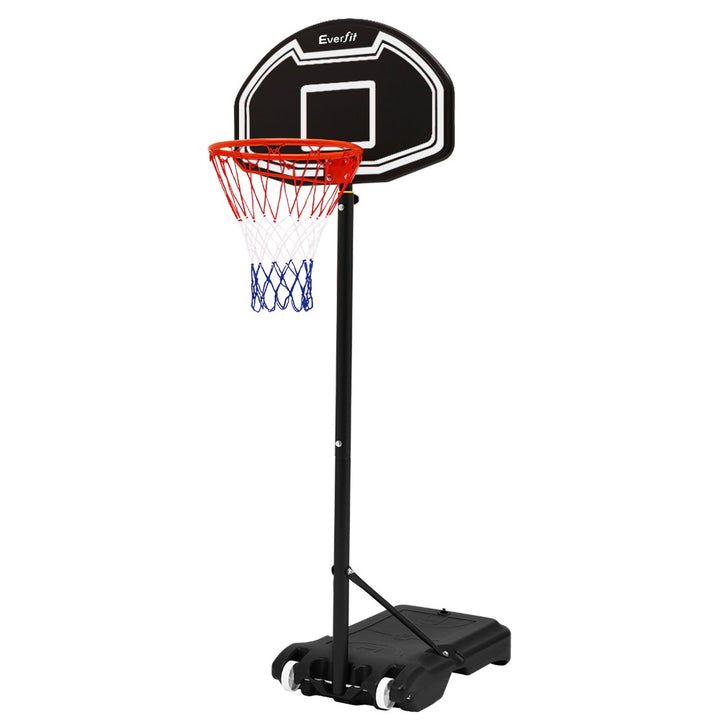 Everfit 2.1M Adjustable Portable Basketball Stand Hoop System Rim Black