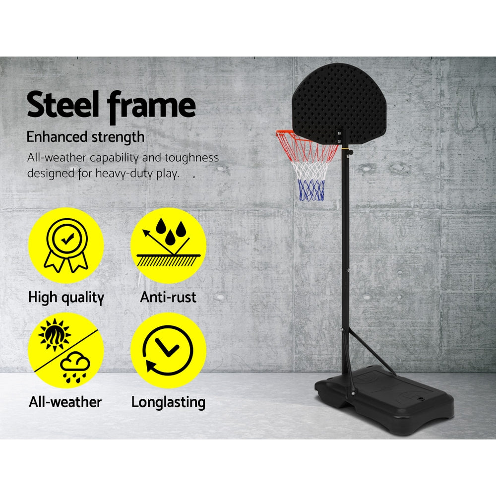 Everfit 2.1M Adjustable Portable Basketball Stand Hoop System Rim Black