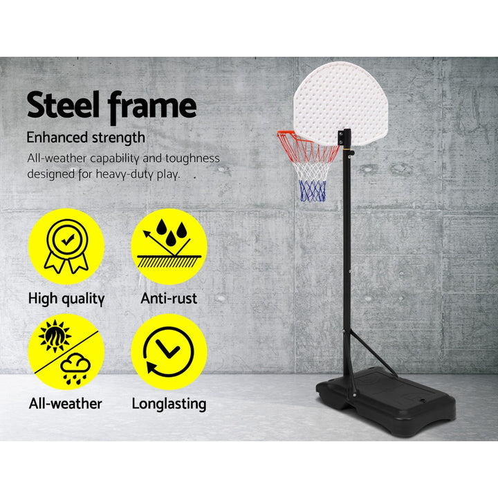 Everfit 2.1M Adjustable Portable Basketball Stand Hoop System Rim White