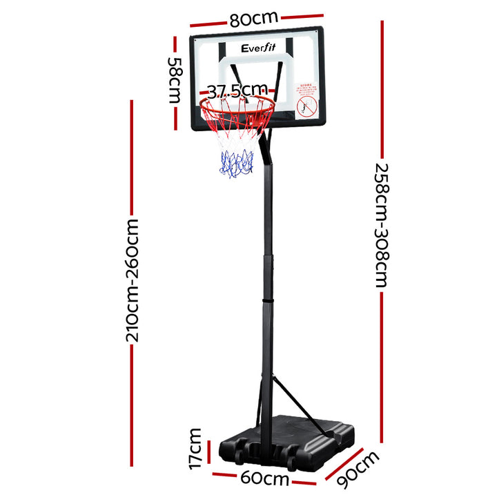 2.6M Adjustable Portable Basketball Stand