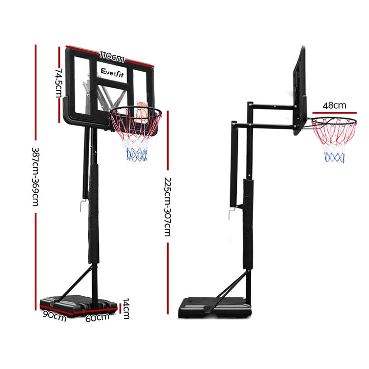 3.05M Basketball Hoop Stand Portable and Adjustable Black