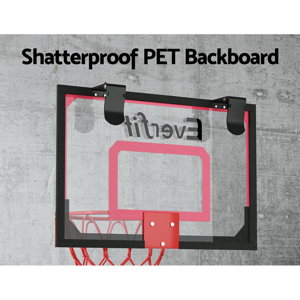 Everfit Mini Basketball Hoop Door Wall Mounted Kids Sports Backboard Indoor Red