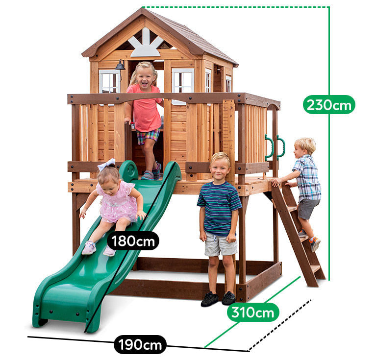 Backyard Discovery Echo Heights Cubby House with Slide