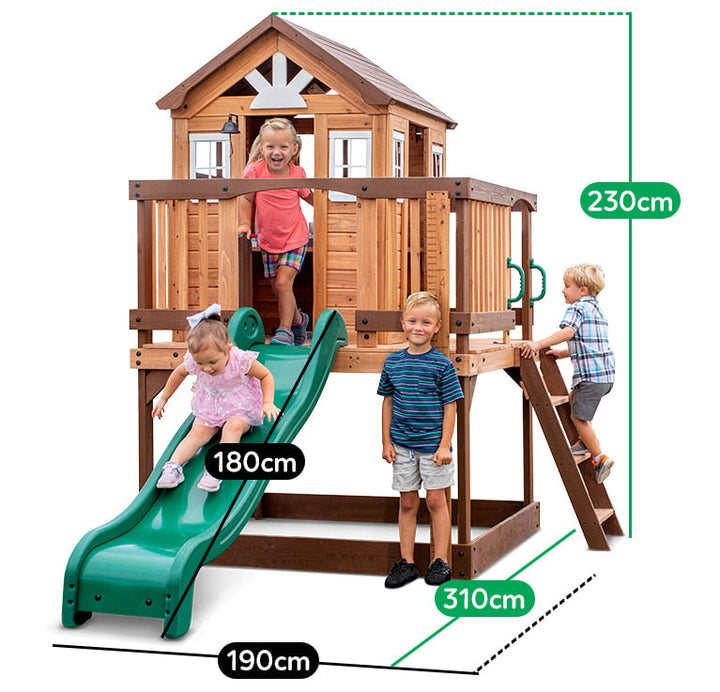 Backyard Discovery Echo Heights Cubby House with Slide