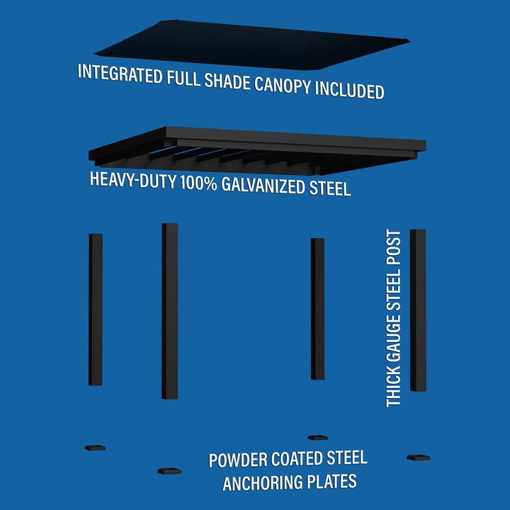 Backyard Discovery Trenton Steel Pergola 3m x 3.6m x 2.3m (12ft x 10ft)