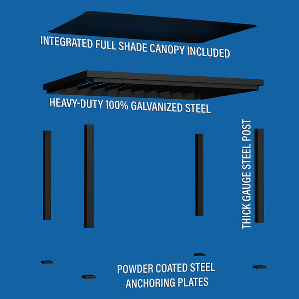 Backyard Discovery Trenton Steel Pergola 3m x 4.3m x 2.3m (14ft x 10ft)