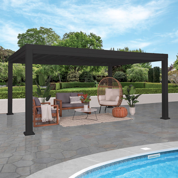 Backyard Discovery Trenton Steel Pergola 3.6m x 4.9m x 2.3m (16ft x 12ft)