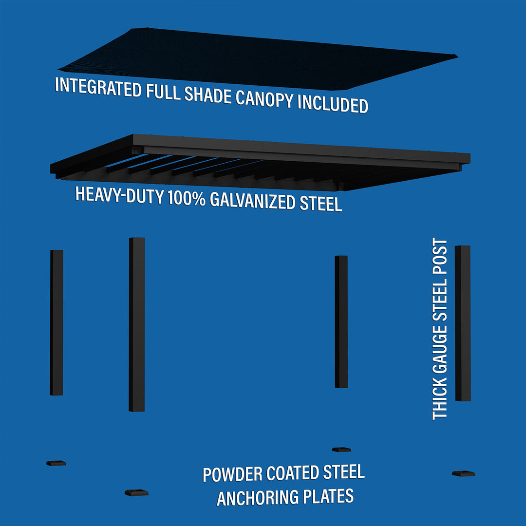 Backyard Discovery Trenton Steel Pergola 3.6m x 4.9m x 2.3m (16ft x 12ft)