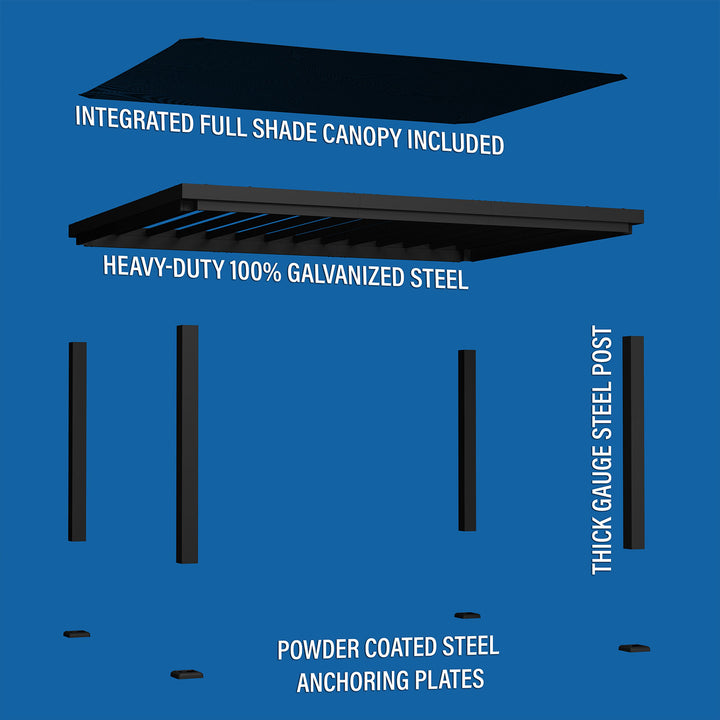 Backyard Discovery Trenton Steel Pergola 3.6m x 4.9m x 2.3m (16ft x 12ft)
