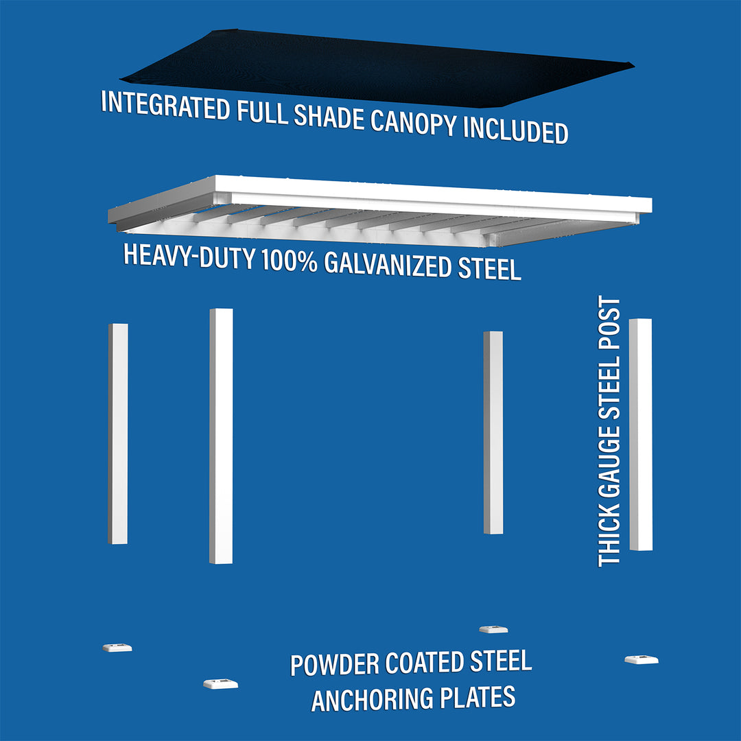 Backyard Discovery Windham Steel Pergola 3m x 4.3m x 2.3m (14ft x 10ft)