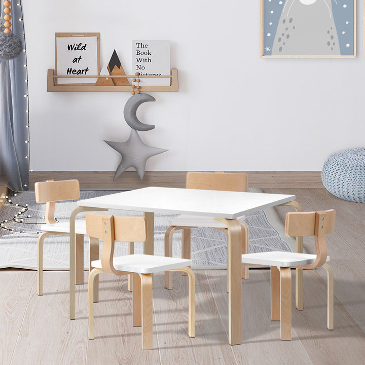 Keezi Nordic Kids Table Chair Set Desk 5PC Activity Dining