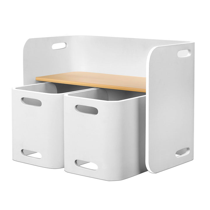 Scandi 3 PC Kids Table Chair Set White Desk Activity Compact Children