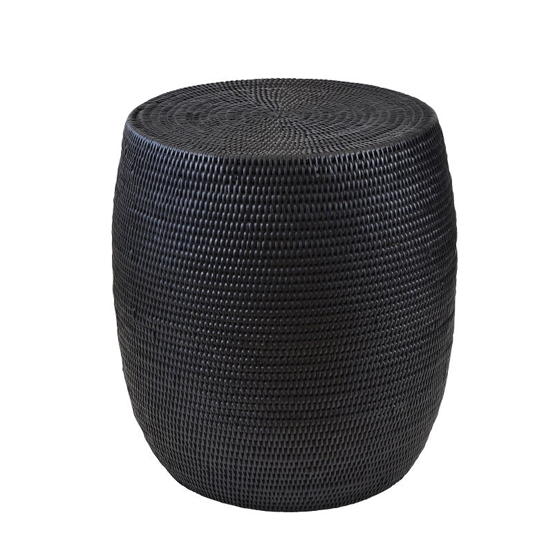 Caribbean Drum - Black Rattan Side Table - The  Best Backyard