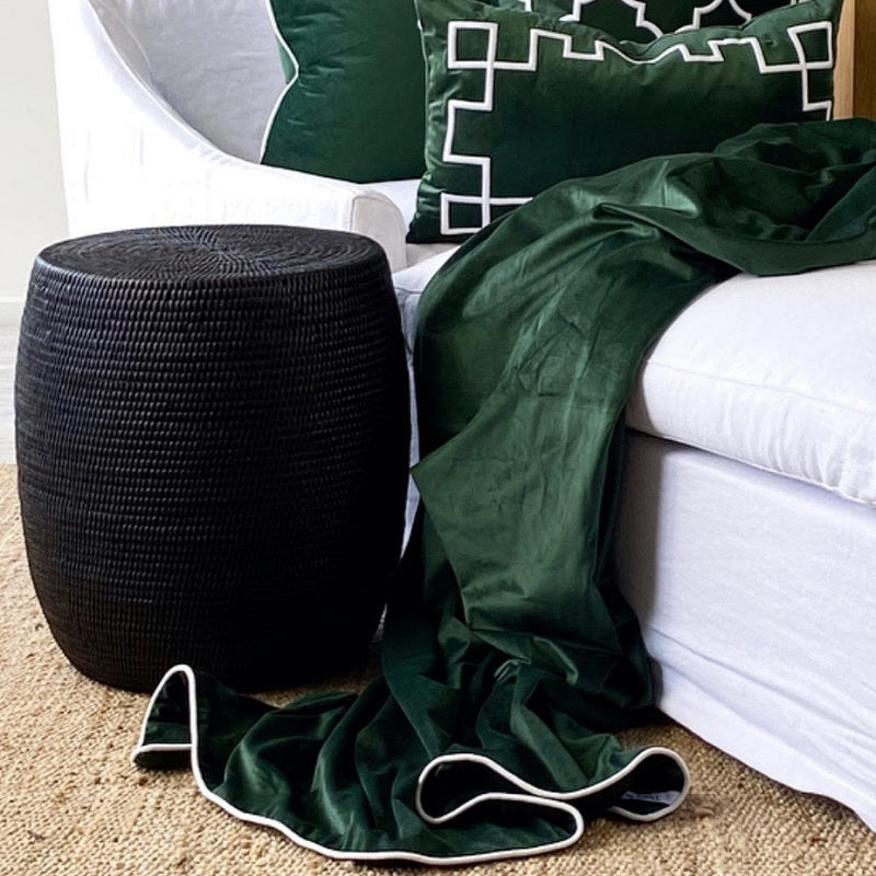 Caribbean Drum - Black Rattan Side Table - The  Best Backyard
